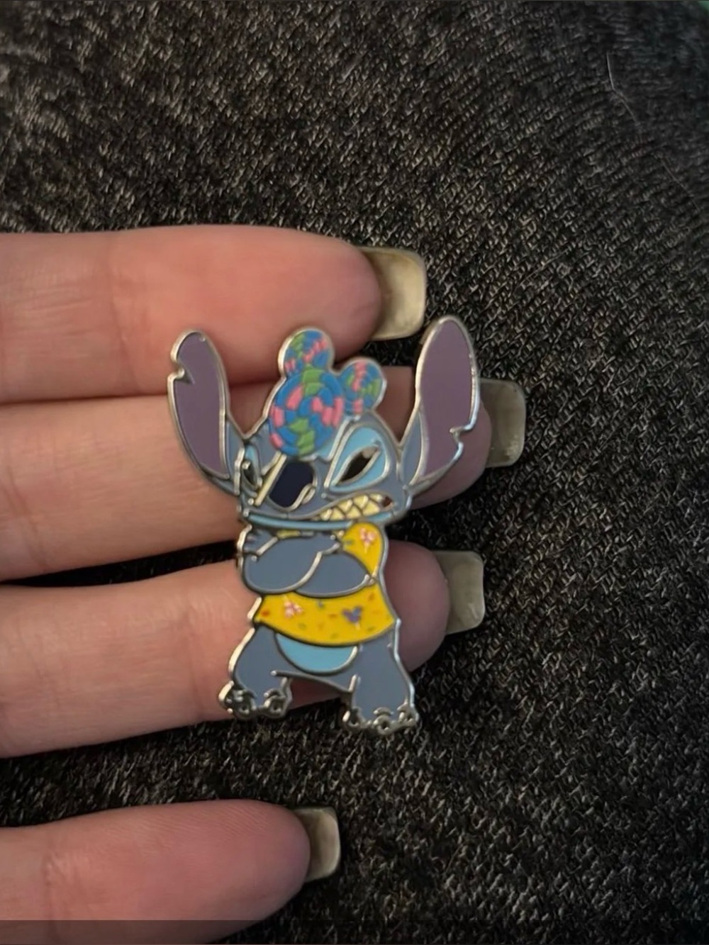 Disney Stitch Enamel Pin in Blue, Purple, Yellow